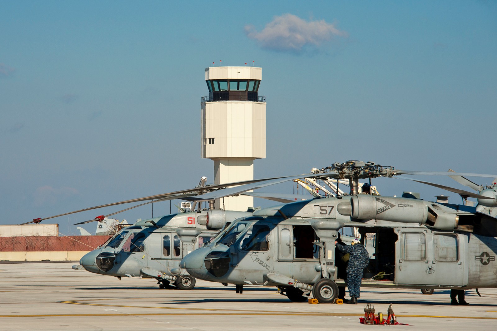 P767 Tower with helicopters at Naval Station Norfolk's Air Operations