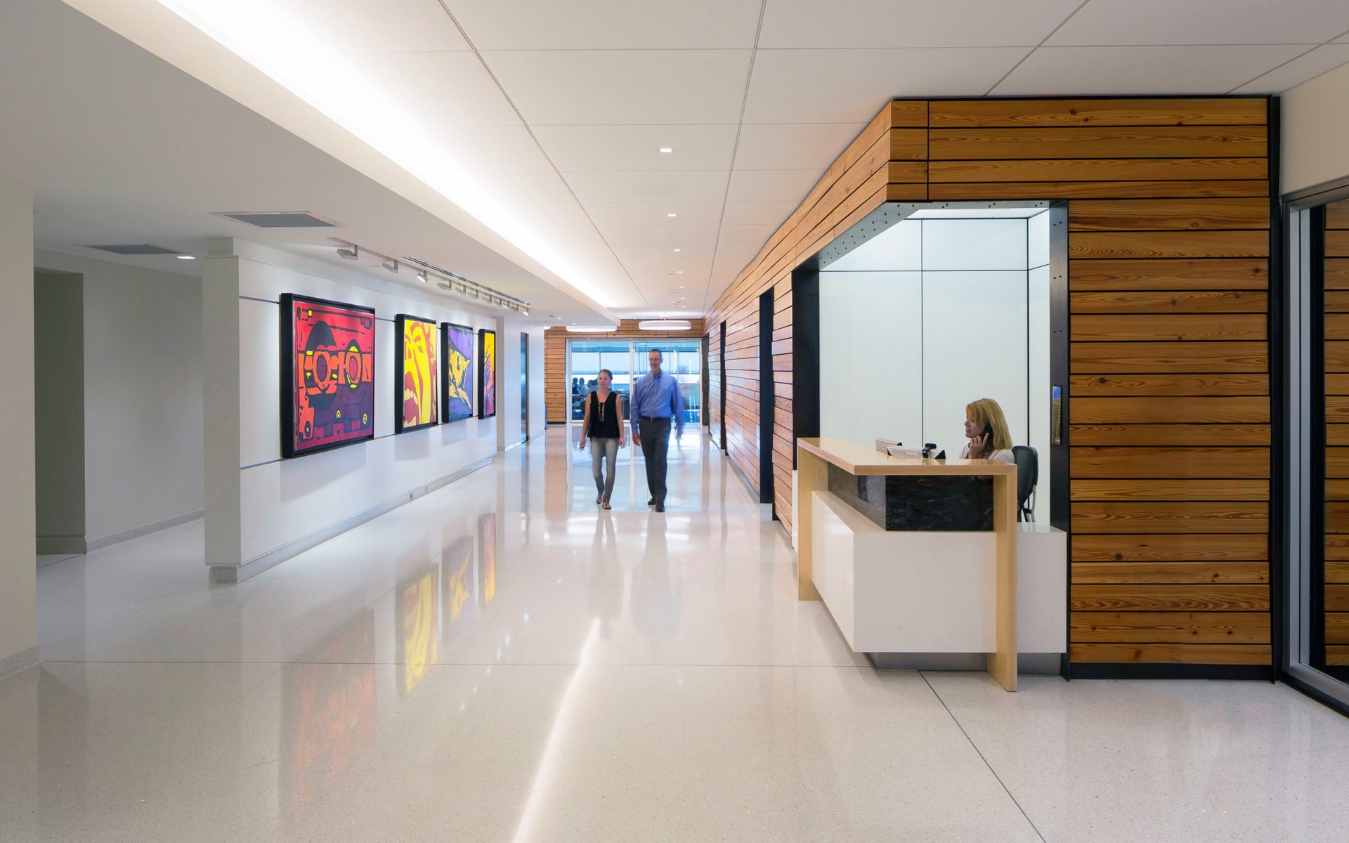 Lobby of Clark Nexsen Corporate Headquarters in Virginia Beach, VA; Architect and engineers: Clark Nexsen