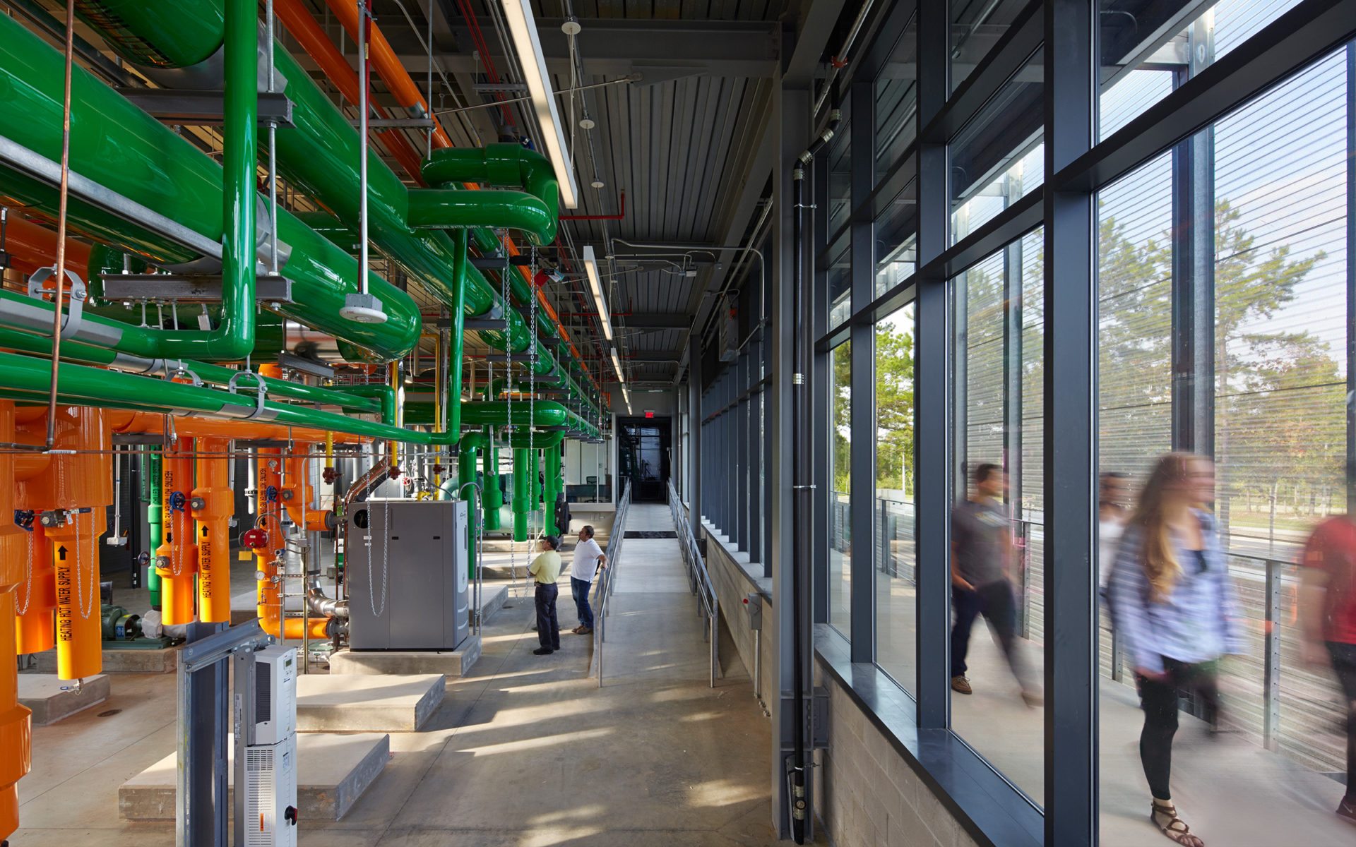 Public viewing platform and mechanical room at the Regional Plant & Teaching Facility at Wake Tech Community College in Raleigh, NC: Architect: Clark Nexsen