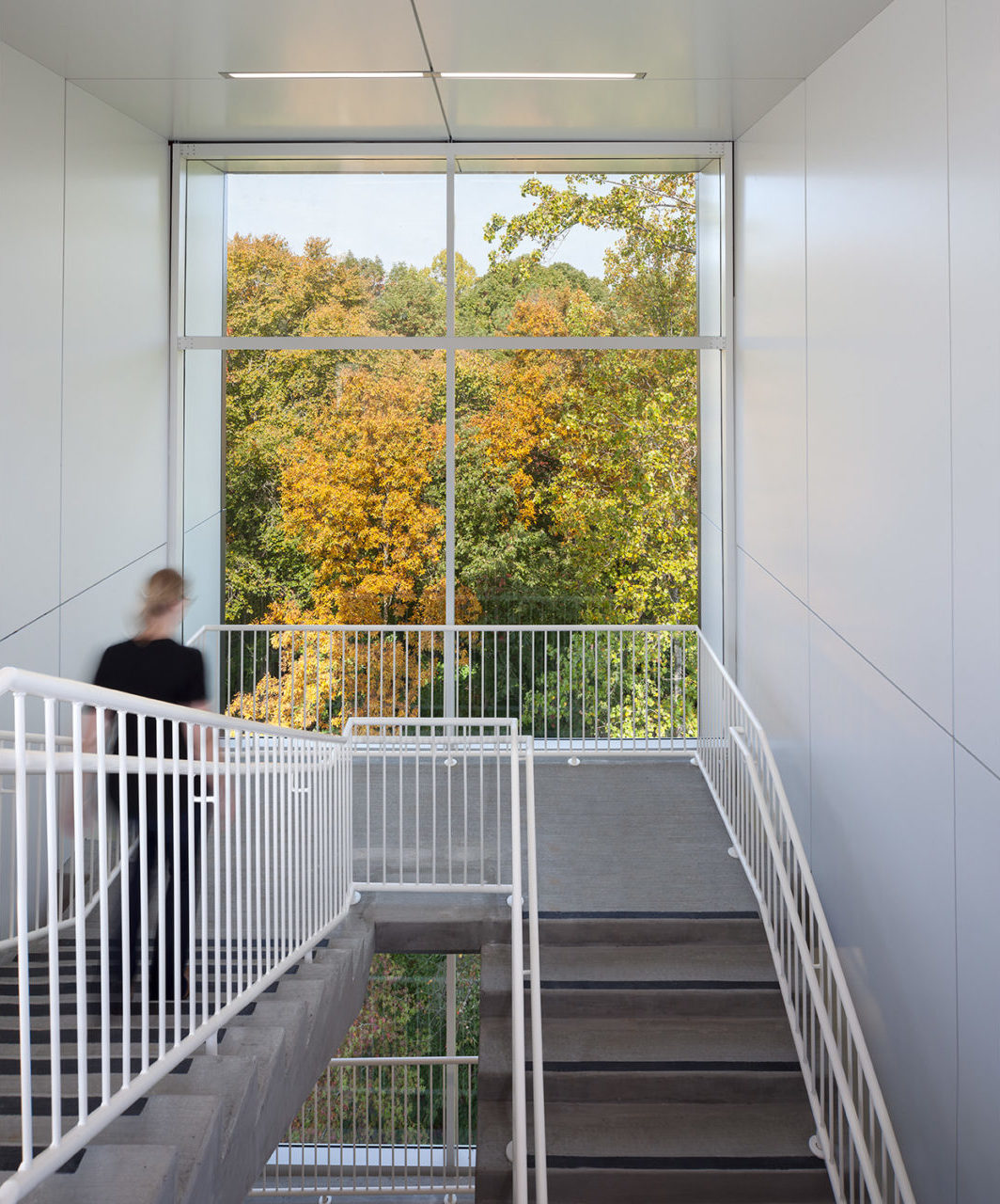 Northeast stair, Parking Deck 2 at Wake Tech Community College, Raleigh, NC; Architect: Clark Nexsen