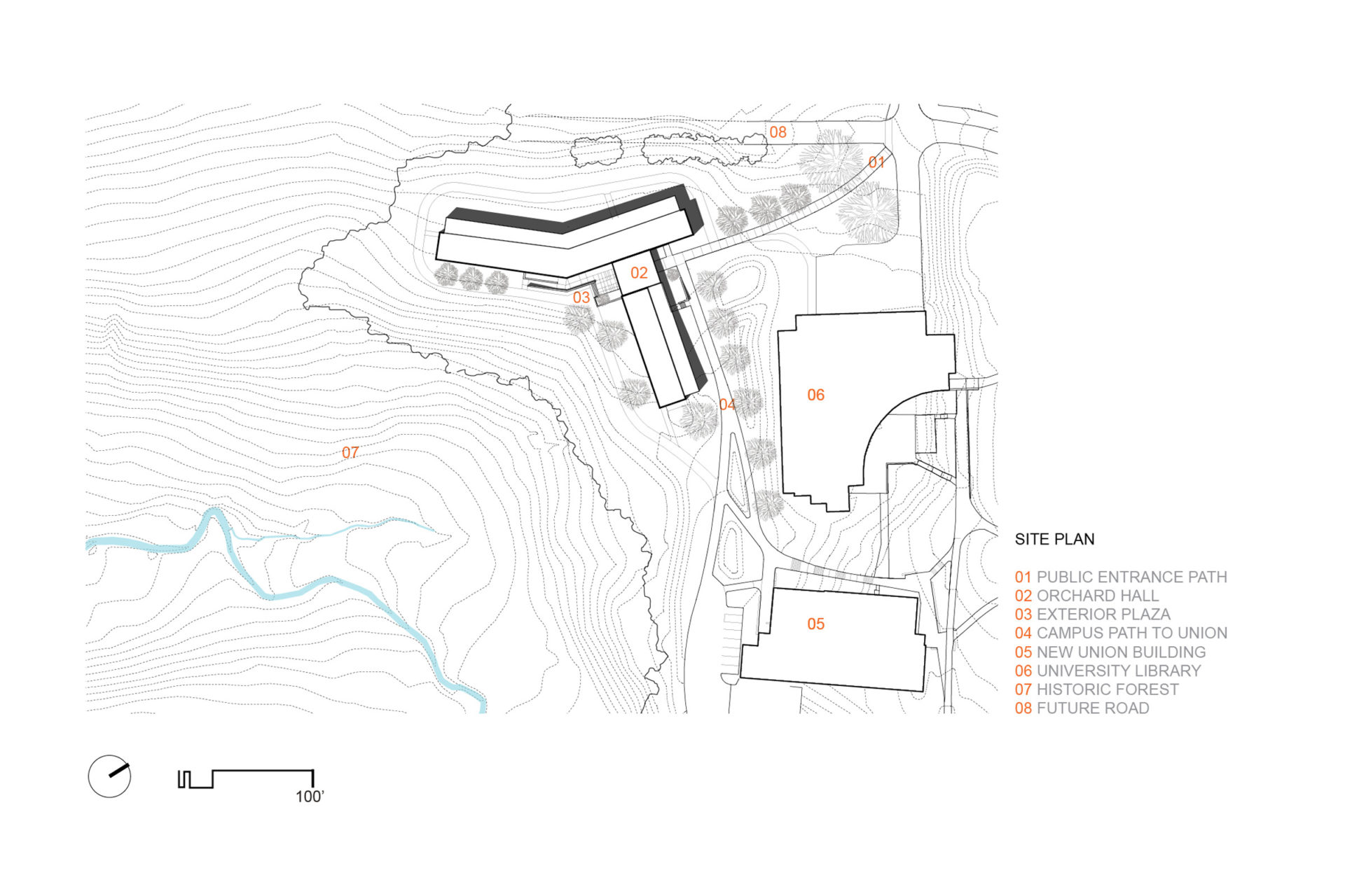 Orchard Residence Hall at Penn State Brandywine Site Plan by Clark Nexsen