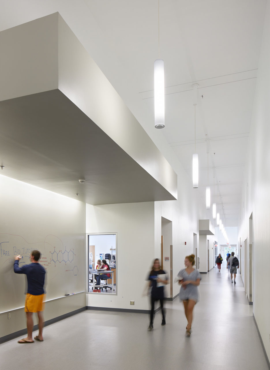 Teaming alcoves at the Advanced & Emerging Technologies Building (A+ET) at Cape Fear Community College in Castle Hayne, NC; Architect: Clark Nexsen