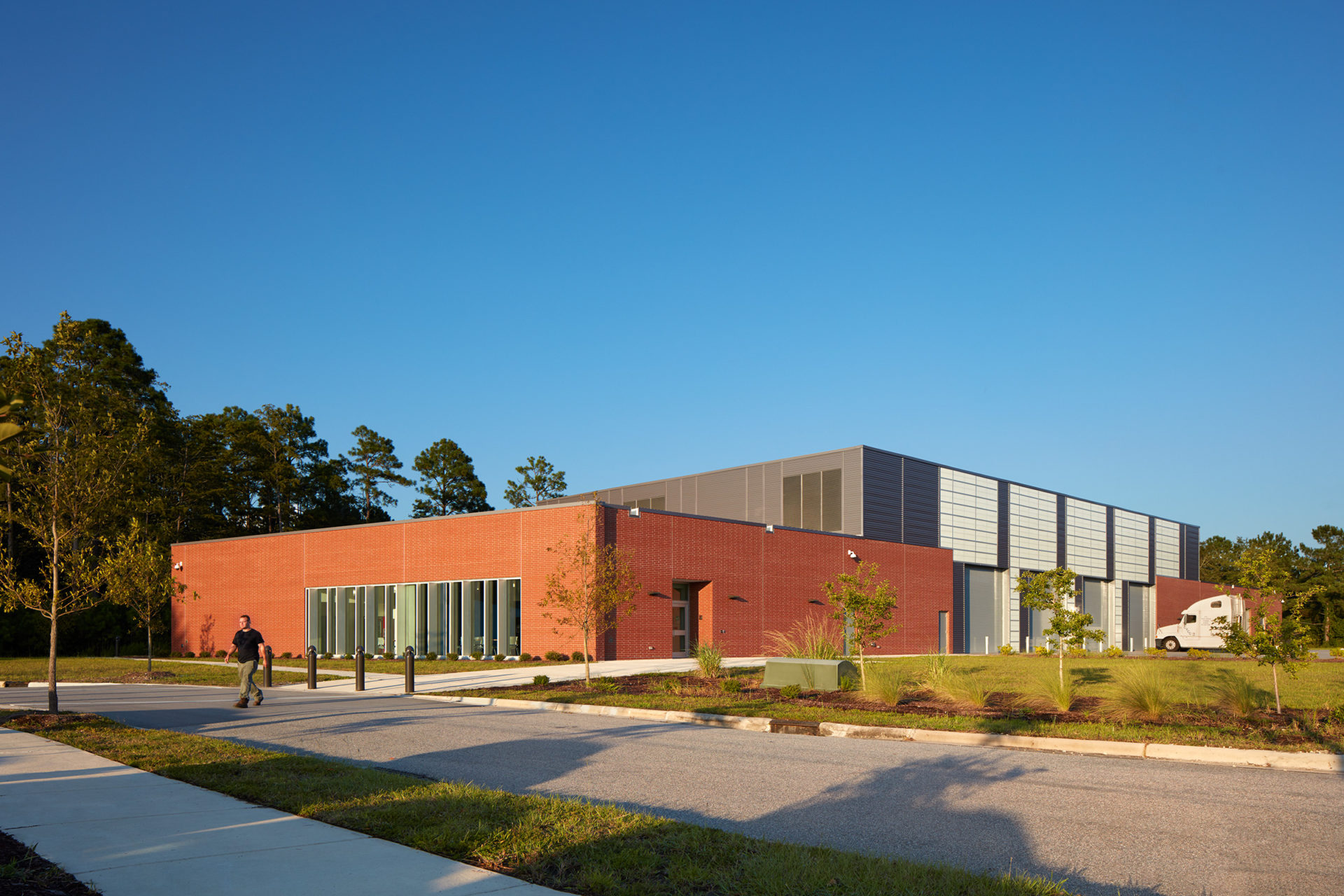 Heavy Equipment and Transport Technology Building (HEATT) at Cape Fear Community College in Castle Hayne, NC; Architect: Clark Nexsen