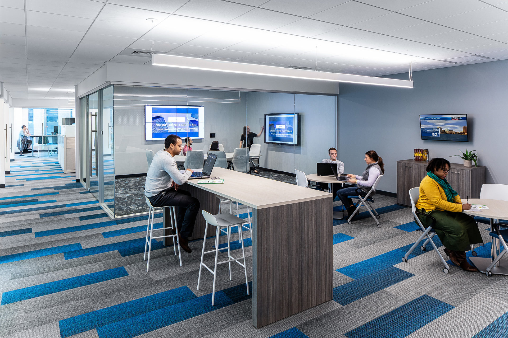 Mythics, Inc. office upfit in Virginia Beach, Virginia; Interiors by Clark Nexsen