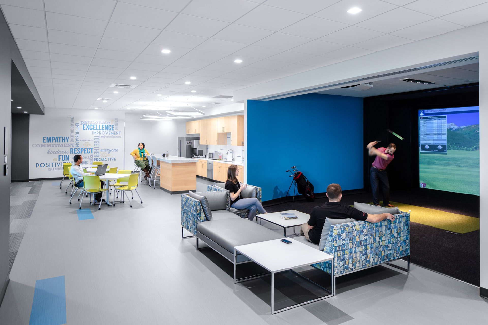 Mythics, Inc. office upfit in Virginia Beach, Virginia; Interiors by Clark Nexsen