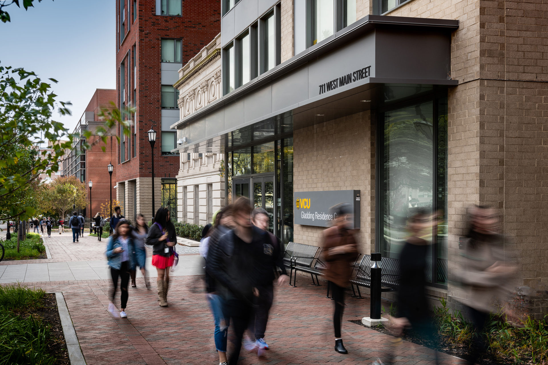 Gladding Residence Center at Virginia Commonwealth University in Richmond, Virginia; Clark Nexsen served as Architect and Engineer of Record