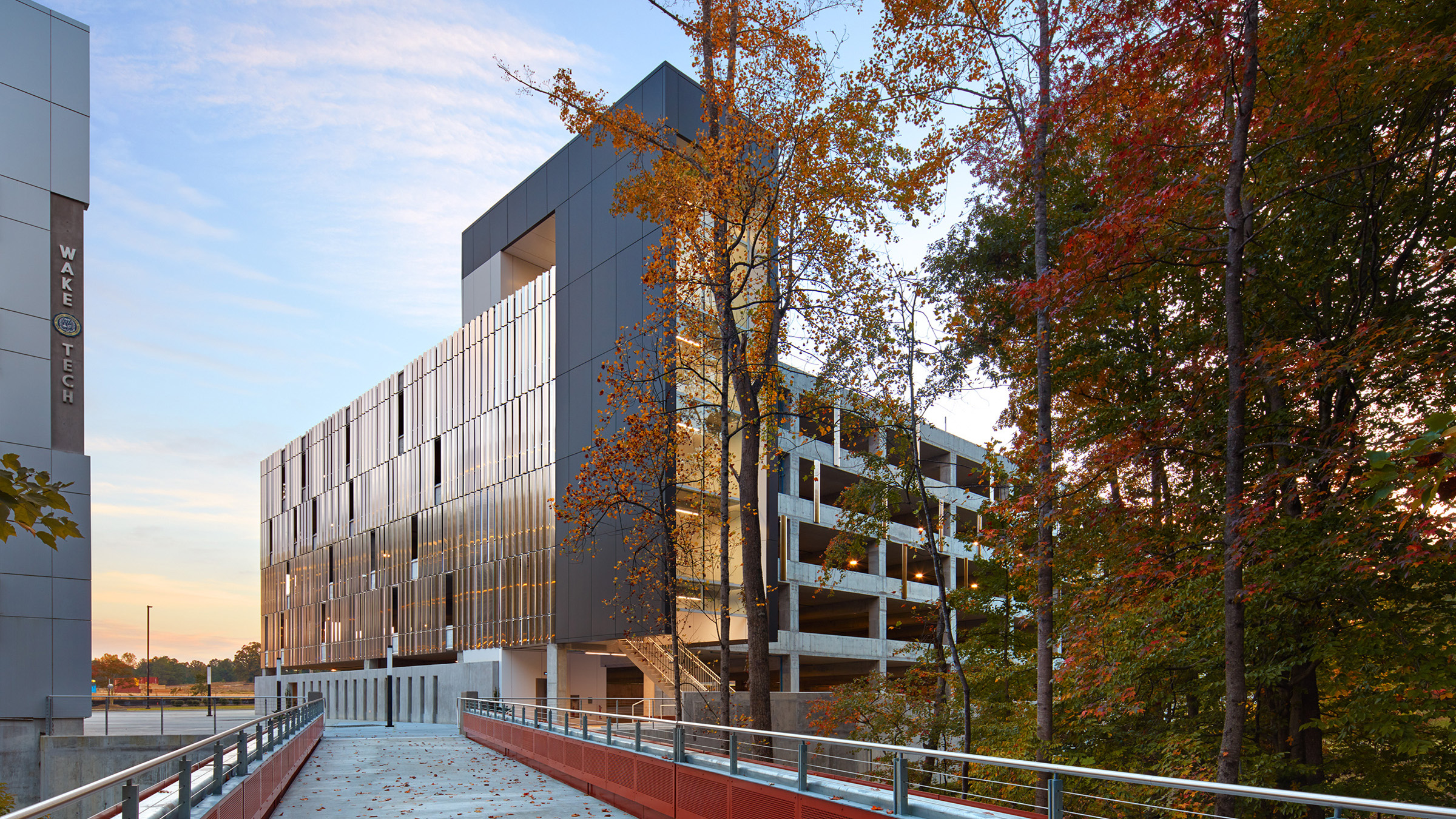 Parking Deck 2 at Wake Tech's Scott Northern Wake Campus in Raleigh, North Carolina. Photo by Mark Herboth.