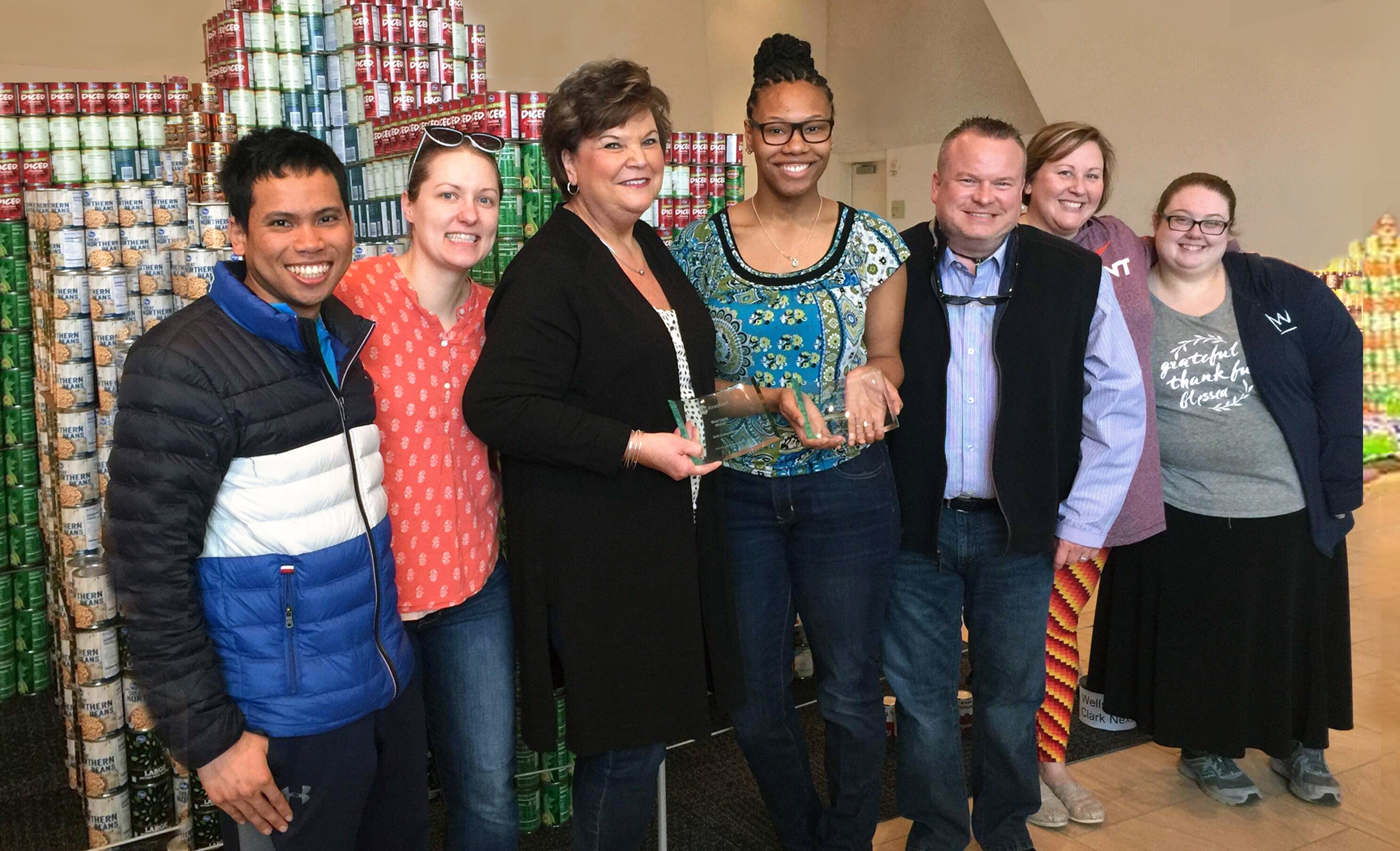 Canstruction 2019 in Roanoke, Virginia with team members from Clark Nexsen and Wells Fargo.
