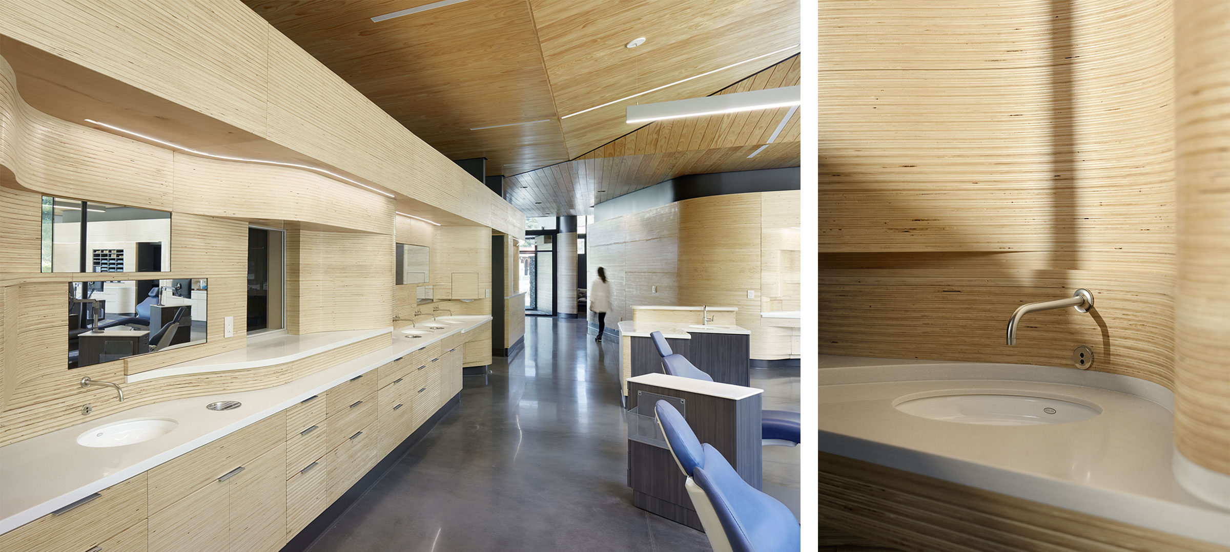 Sculptural Wall and Detail; Blue Ridge Orthodontics in Asheville, NC; Architect: Clark Nexsen