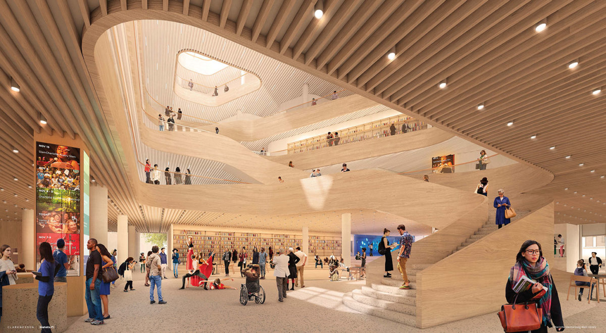 Charlotte-Mecklenburg new Main Library; Architects: Snøhetta, Clark Nexsen