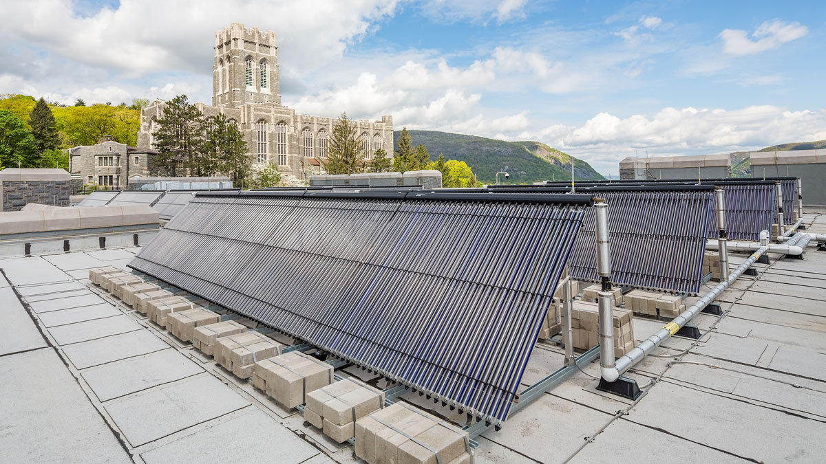 Rooftop solar array at West Point's Davis Barracks. Photo: Ty Cole