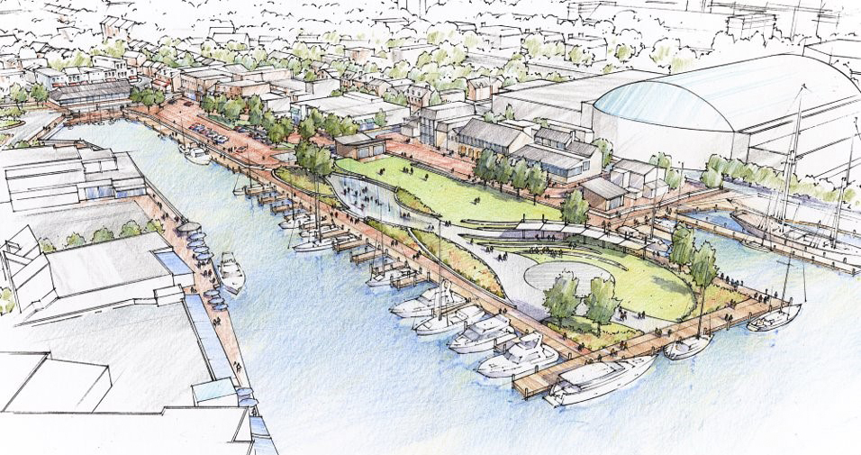 Annapolis City Dock rendering by Clark Nexsen.