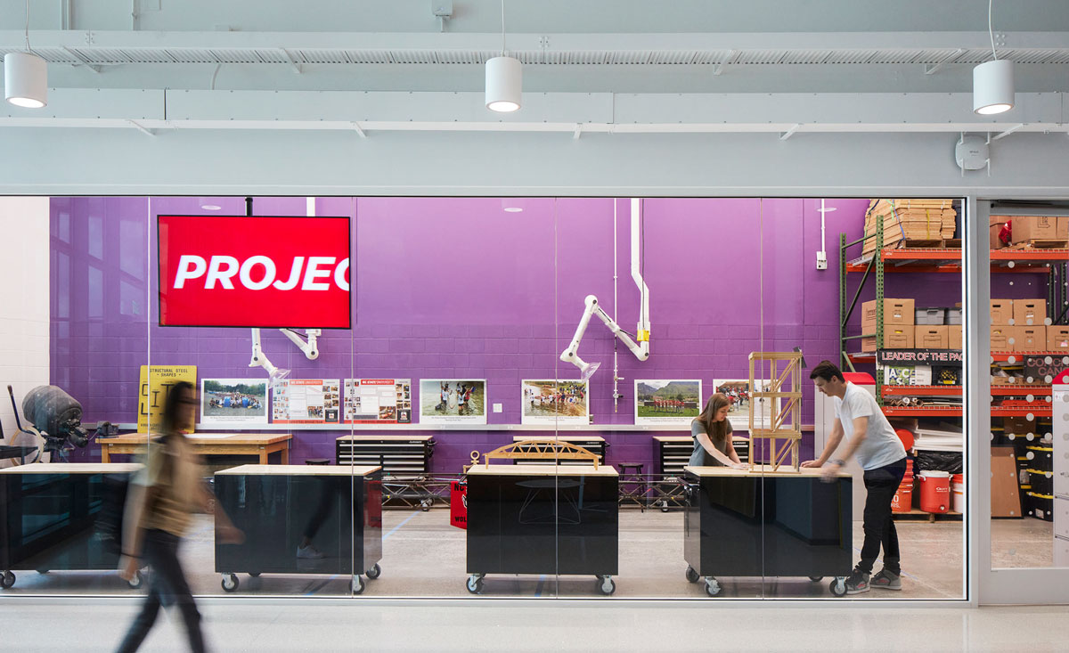 Research on display at Fitts-Woolard Hall at NC State University; Designed by architecture and engineering firm Clark Nexsen